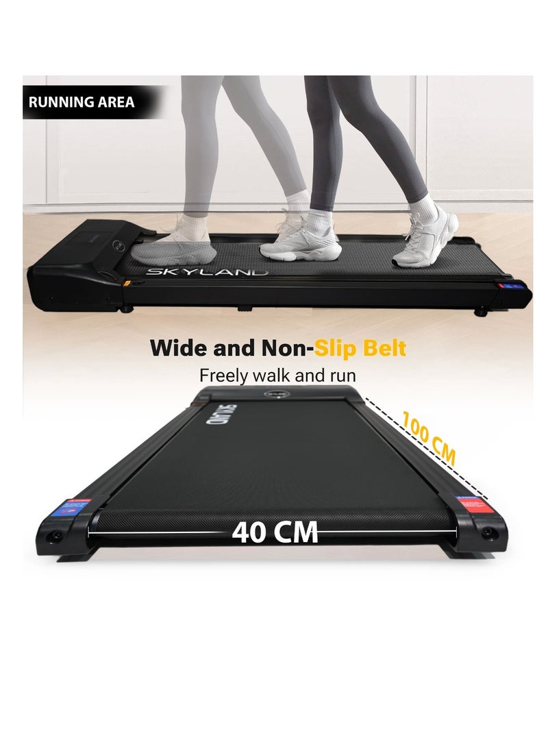 Sky Land - Walking Pad, Ultra Slim Under Desk Treadmill, Quiet 2HP Motor, Portable Running Machine for Home & Office Use, LED Display, Remote Control, Shock Absorption, Space-Saving Design - Image 1