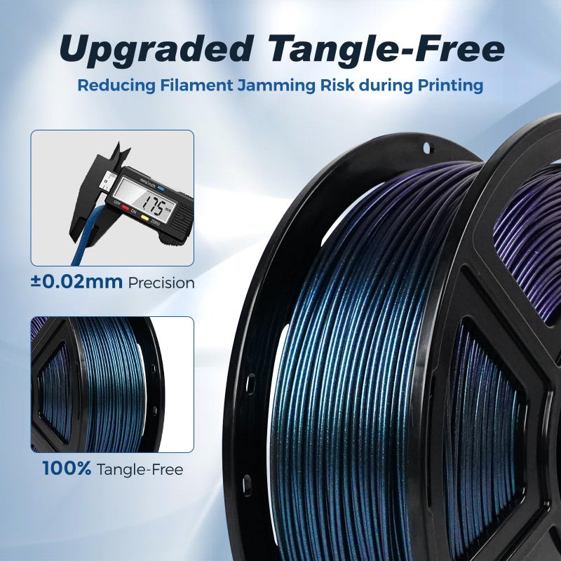 FLASHFORGE Rapid PLA Filament 1.75mm +/- 0.02mm Burnt Titanium, Max 500mm/s High Speed Printing, 3D Printer Filament 1kg(2.2lbs), Changing Colors with Light, Perfectly Hide The Layer Line - Image 5