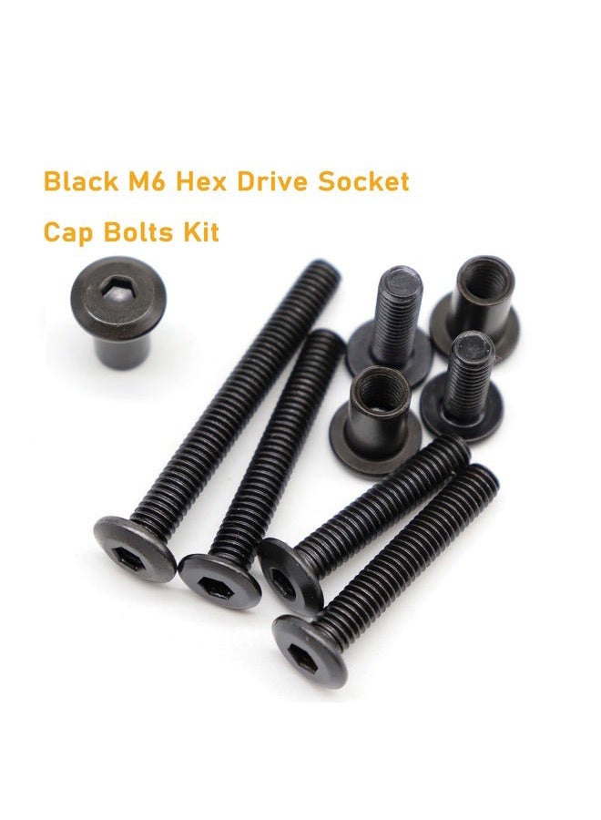 binifiMux M6 Black Socket Cap Allen Head Screws Barrel Nuts for Crib Table Cot Furniture, M6x15mm/25mm/35mm/45mm/55mm/65mm/75mm - Image 2
