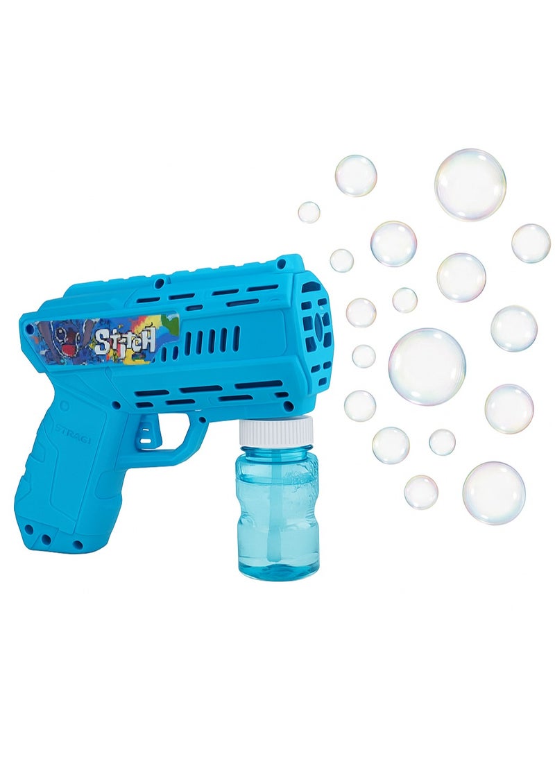 STITCH Automatic Bubble Maker Gun – Colorful Bubble Blower Toy with Multiple Nozzles, Easy Grip Handle, and Refillable Solution Tank – Outdoor Fun Toy for Kids, Parties, Birthdays, and Summer Play - Image 1