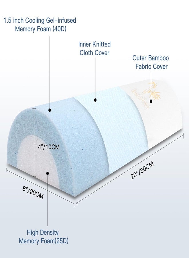 JoliNuit 2Pcs Half Moon Bolster for Head, Knees,Ankle Support, Leg Elevation Cushion - Back, Lumbar, Neck Pain Relief,Semi Roll Gel Foam Pillow for Back and Side Sleepers -Chair Seat Pillow - Image 2