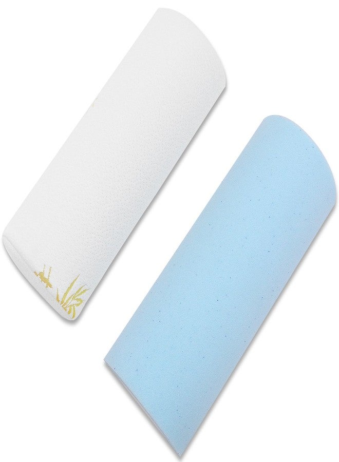 JoliNuit 2Pcs Half Moon Bolster for Head, Knees,Ankle Support, Leg Elevation Cushion - Back, Lumbar, Neck Pain Relief,Semi Roll Gel Foam Pillow for Back and Side Sleepers -Chair Seat Pillow - Image 1