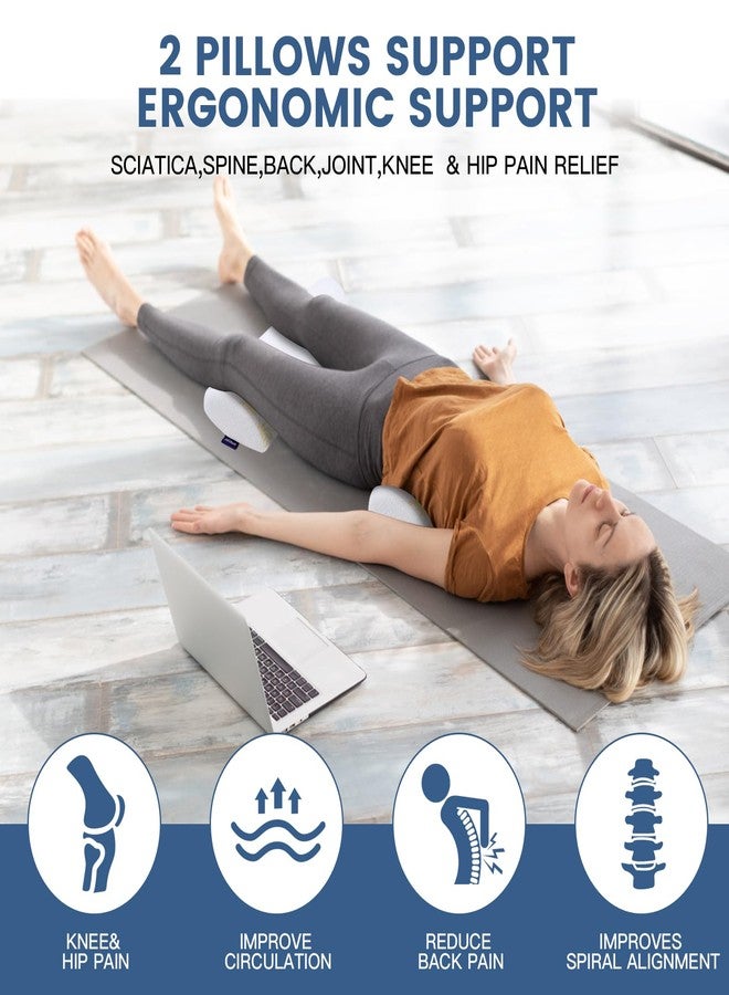 JoliNuit 2Pcs Half Moon Bolster for Head, Knees,Ankle Support, Leg Elevation Cushion - Back, Lumbar, Neck Pain Relief,Semi Roll Gel Foam Pillow for Back and Side Sleepers -Chair Seat Pillow - Image 5