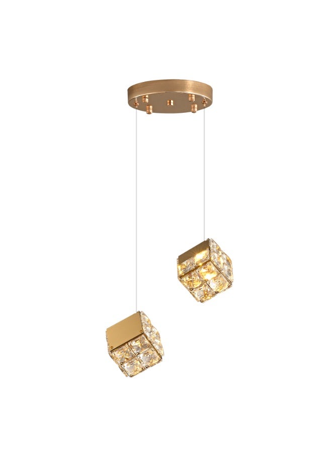 إرنيا 2 الثريا الكريستال الحديثة مناسبة لمصابيح الدايود المبتعث للضوء في الكافيتريا، وهي مناسبة لمقدمة السرير، ومنصة جزيرة المطبخ، والممرات، والسلالم، ذهبية. - Image 5