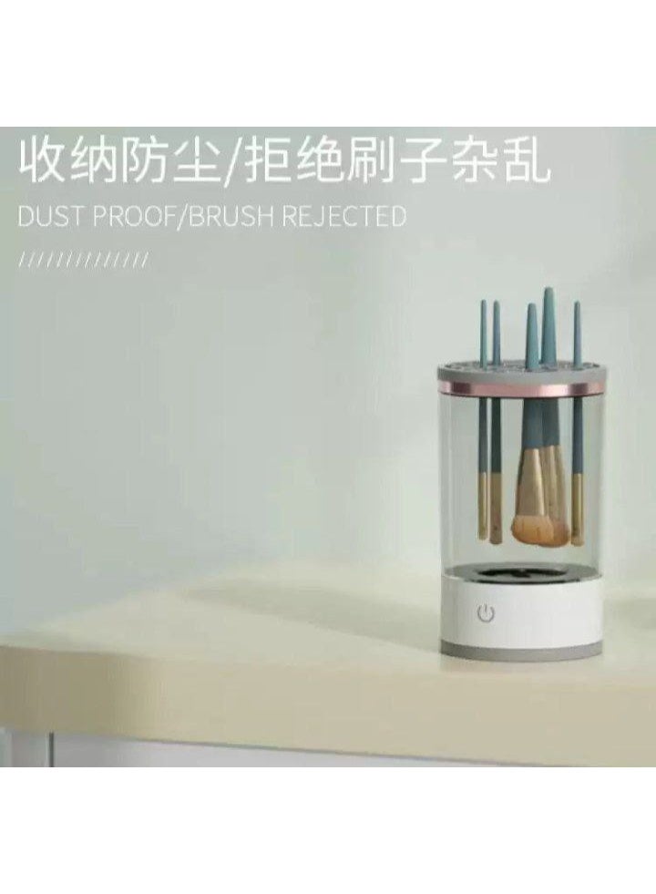 منظم ومنظف فرش المكياج متعدد الاستخدام – حامل فرش مع سطح تنظيف عملي للحفاظ على الفرش نظيفة ومرتبة HR - Image 4