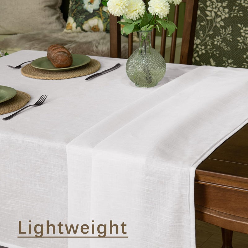 Karseteli Natural Linen Rectangle Tablecloth  2 Pack Slubby Textured Fall Lightweight Table Cloth 60 x 120 Inch  Water Resistant Stain Resistant Farmhouse Burlap Table Cover for Kitchen Dining Room - Image 5