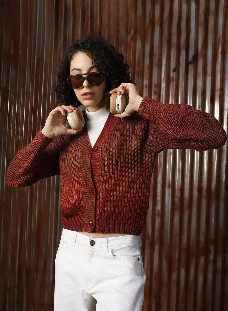 HIGH STAR Women's Multicoloured 100% Acrylic Solid Sweater