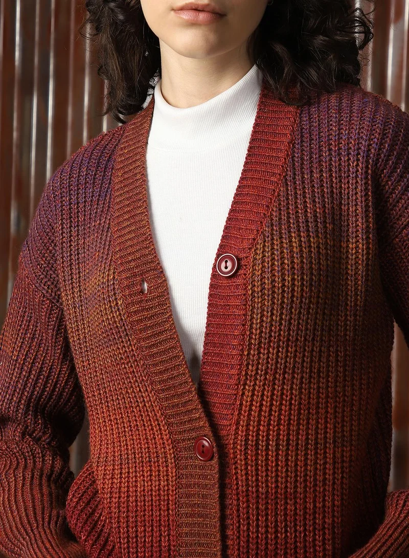 HIGH STAR Women's Multicoloured 100% Acrylic Solid Sweater