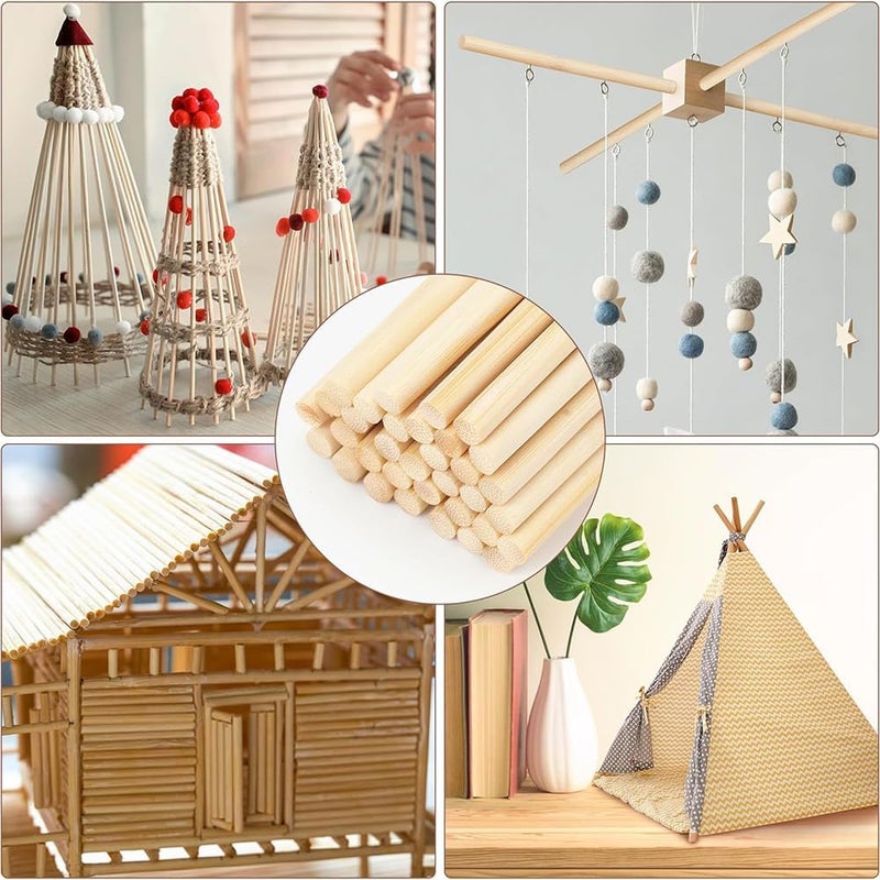 Makemore Creations 8 inches Wooden Dowel Rods for Crafts, Pack of 10 pcs Solid Hardwood Sticks for DIY Projects, Hanging Decor, Woodworking, and Craft Supplies (10mm Diameter) - Image 5