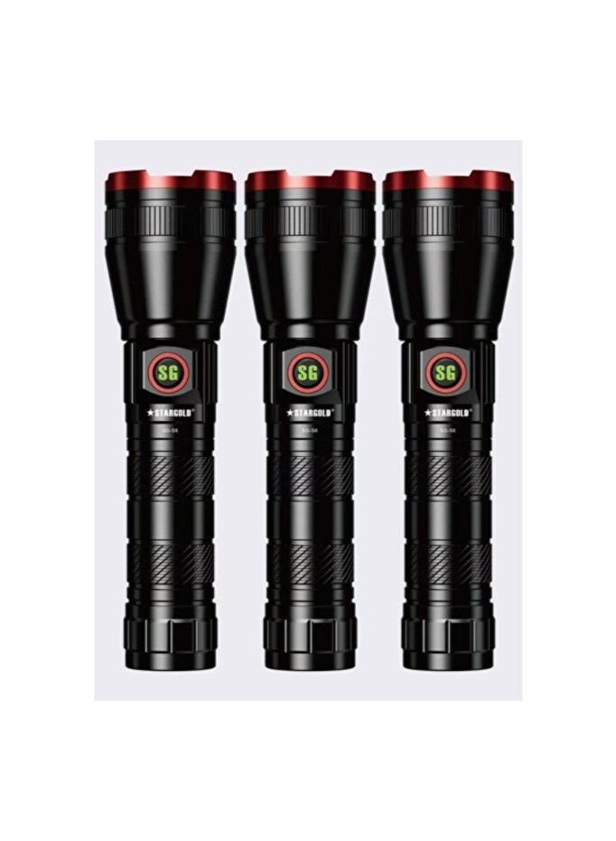 STARGOLD SG-S6 Rechargeable Flashlight | 3-in-1 Combo Pack | 1500 Lumens | 4000mAh Battery - Image 1