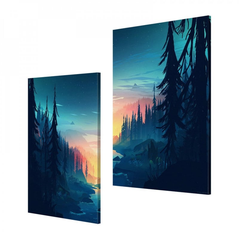 Marktna Double canvas painting with a nature design, total size 80x60 cm - Image 2