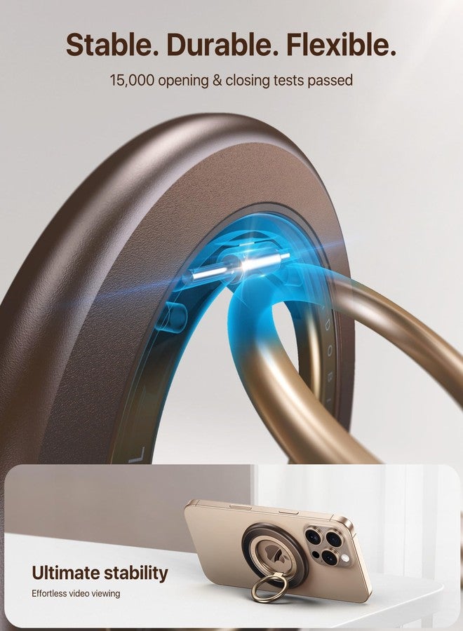 andobil [2025 Upgraded] Double-sided Magnetic Phone Grip for MagSafe [Sability Max] Strong Magnetic Phone Ring Holder Compatible with MagSafe Accessories, iPhone 16 Plus 15 14 13 12 Pro Max Mini Brown - Image 5