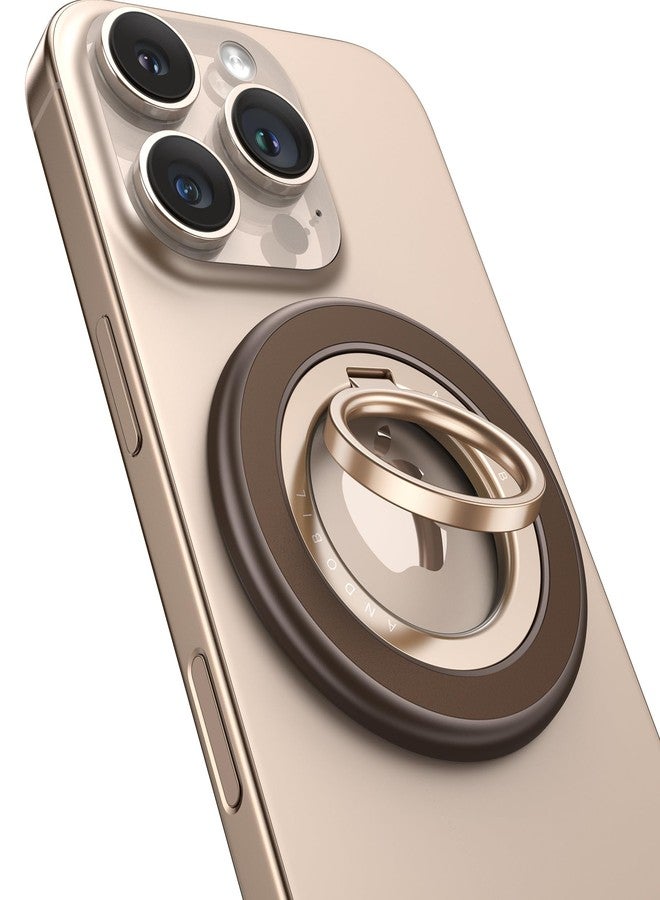 andobil [2025 Upgraded] Double-sided Magnetic Phone Grip for MagSafe [Sability Max] Strong Magnetic Phone Ring Holder Compatible with MagSafe Accessories, iPhone 16 Plus 15 14 13 12 Pro Max Mini Brown - Image 1