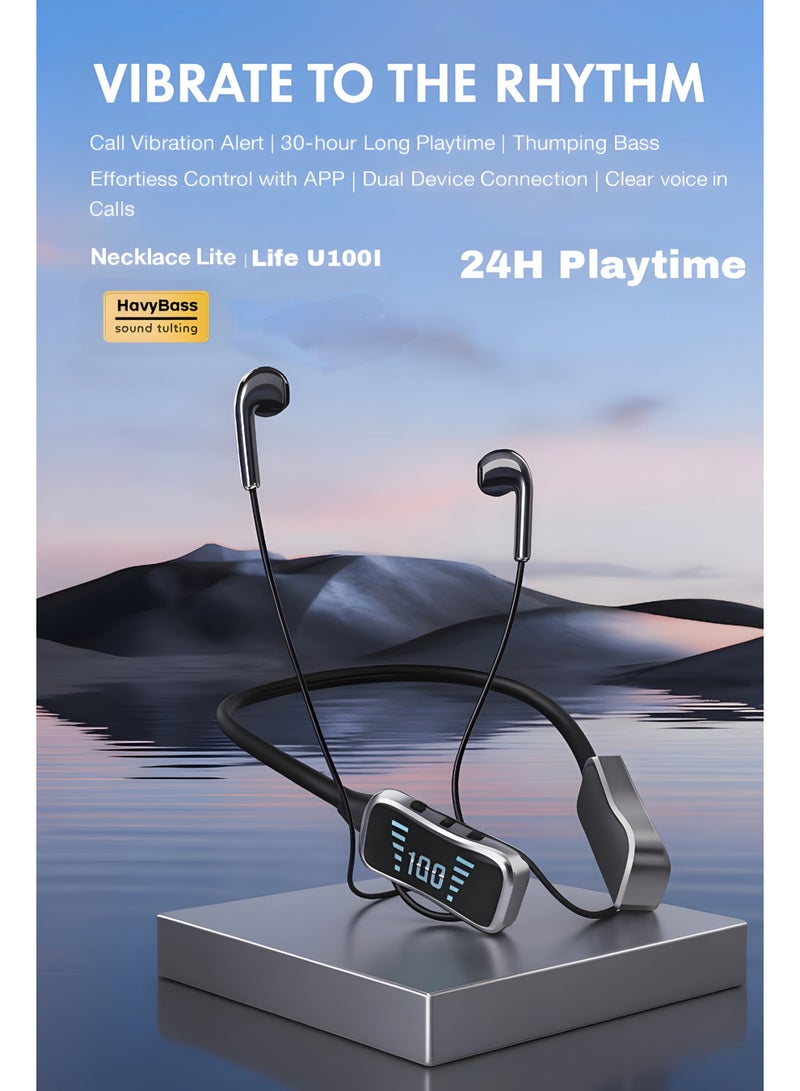 U100I Wireless Headphones with up to 30 hours of playtime, TF card support, and a comfortable foldable design. - Image 5