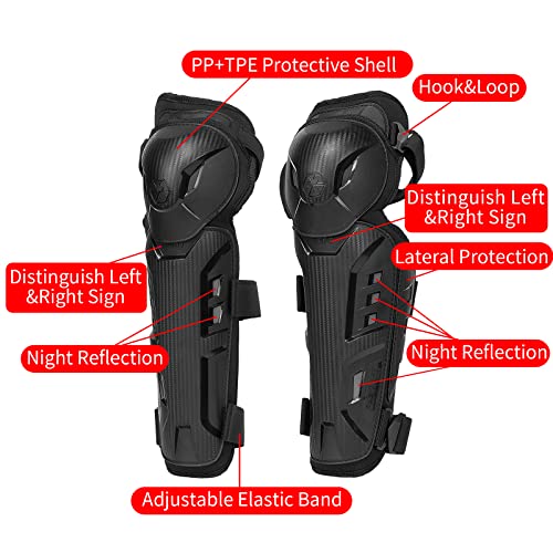 Scoyco 4pcs Motorcycle Knee Shin Guards Black Adjustable Anti-slip Knee Cap Pads Protector Armor for Motocross - Image 2