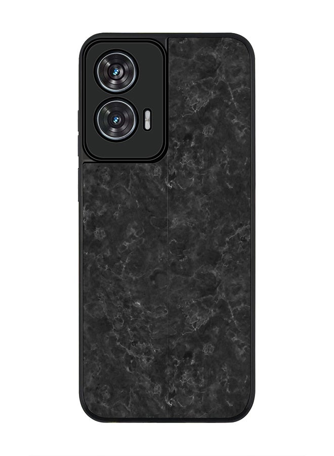 Stylizedd غطاء لموتورولا إيدج 50 فيوجن 5G، حماية كاميرا نحيفة، غطاء هاتف مضاد للصدمات - نسيج رخام أسود - Image 1