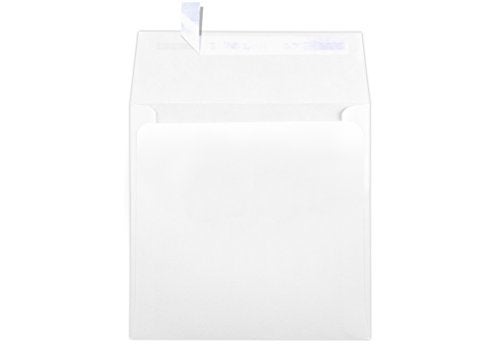 LUXPaper Square Invitation Envelopes | Peel & Press | 6" x 6" | Bright White | 70lb. Text | 250 Qty - Image 1