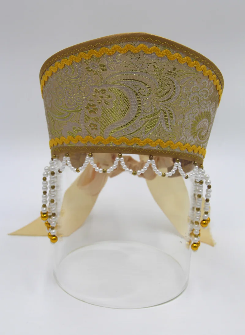 D'Daniela D' Daniela - Women's Traditional Headdress Kokoshnik - Brown  with Yellow