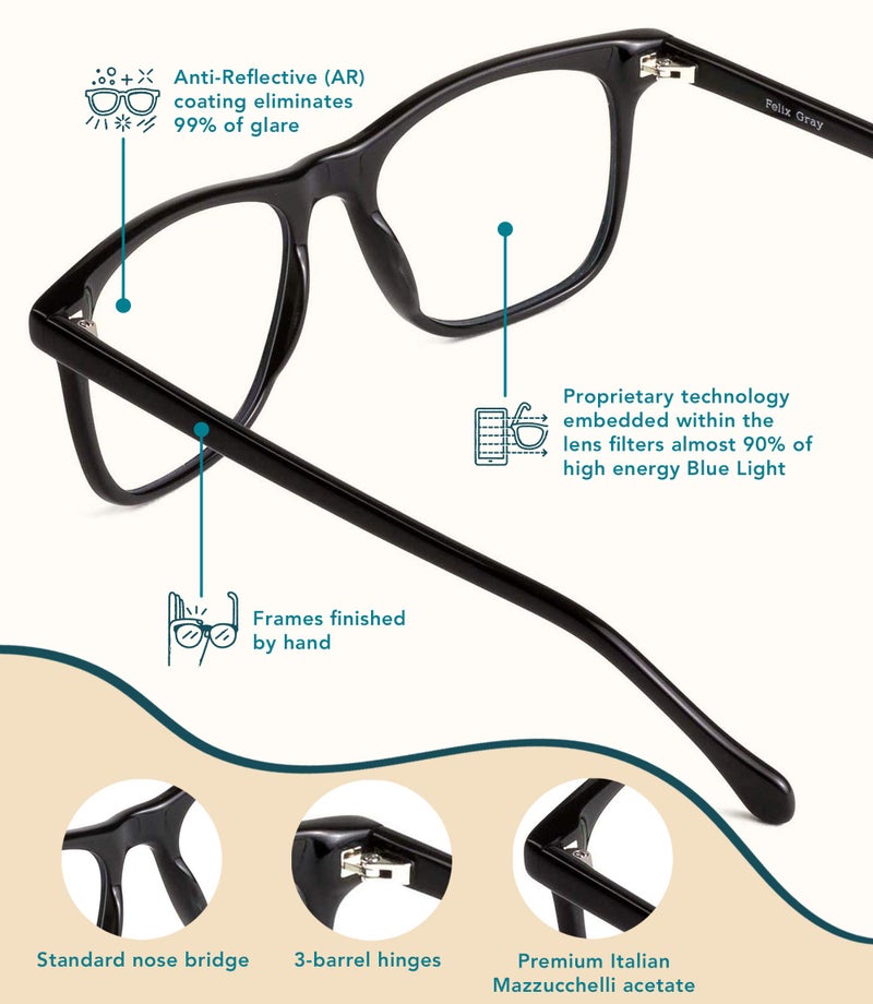 Felix Gray Jemison Blue Light Glasses Men & Women, Blue Light Blocking Glasses, Gaming Glasses, Computer Glasses - Image 4