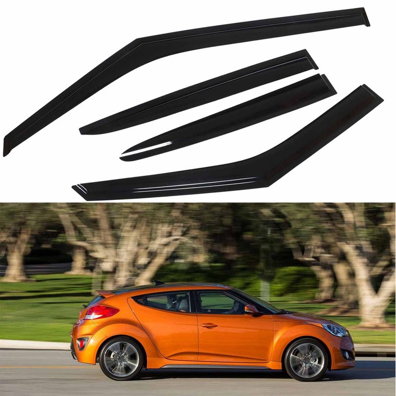 SEBLAFF Side Window Visors Vent Shade Sun Wind Rain Guards Deflectors Outside Mount Replacement for 20112017 Veloster