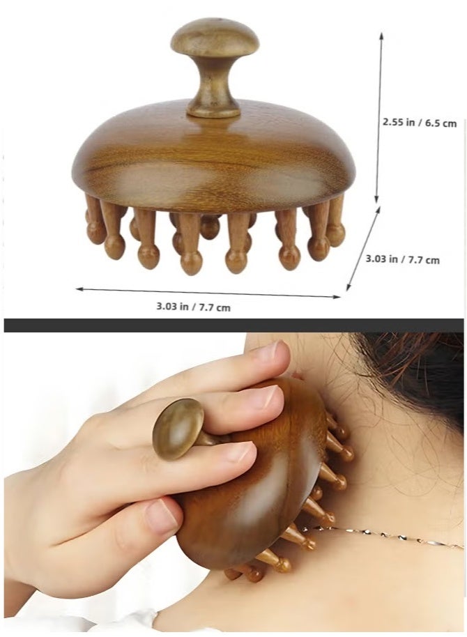 Wooden Scalp Massage Comb, Natural Wooden Hair Comb for Scalp Care & Detangling – R71 - Image 4