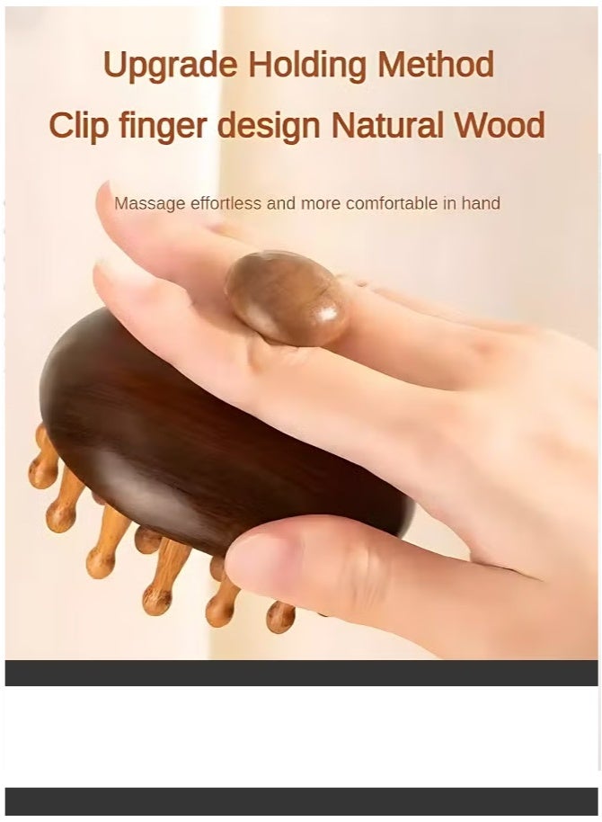 Wooden Scalp Massage Comb, Natural Wooden Hair Comb for Scalp Care & Detangling – R71 - Image 3