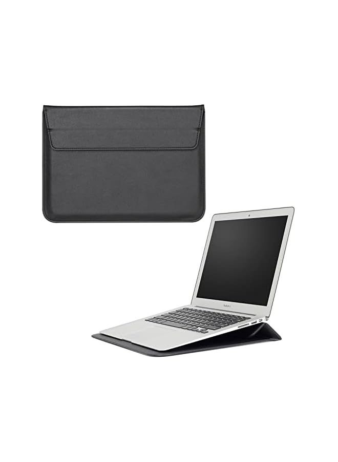 PROMASS Ultra-slim Case/Water-Resistant PU Leather w/Adjustable Stand 13.3 Inch Laptop Sleeve Case for MacBook Air 13-inch Retina/Pro 13" Notebook 13.3" Envelope Case Pouch Bag (Black) - Image 1