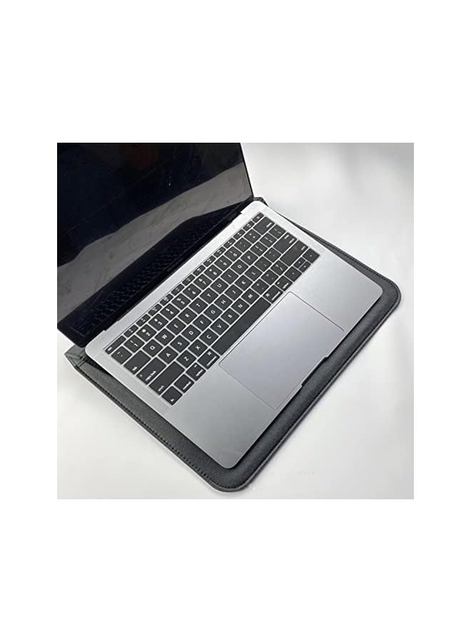 PROMASS Ultra-slim Case/Water-Resistant PU Leather w/Adjustable Stand 13.3 Inch Laptop Sleeve Case for MacBook Air 13-inch Retina/Pro 13" Notebook 13.3" Envelope Case Pouch Bag (Black) - Image 4