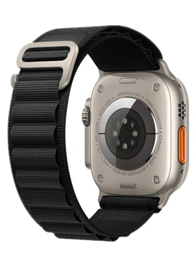 ترامكس 2Pack لسوار Apple Watch Alpine Loop Band 49 ملم/45 ملم/44 ملم من النايلون المنسوج الحزام الرياضي لساعة Apple Watch Series 8/Ultra/7/SE/6/5/4/3/2/8 أبيض/أسود - Image 3