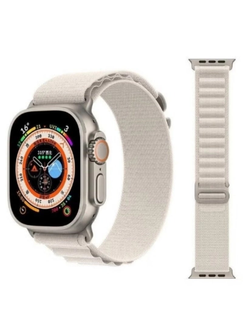 ترامكس 2Pack لسوار Apple Watch Alpine Loop Band 49 ملم/45 ملم/44 ملم من النايلون المنسوج الحزام الرياضي لساعة Apple Watch Series 8/Ultra/7/SE/6/5/4/3/2/8 أبيض/أسود - Image 4