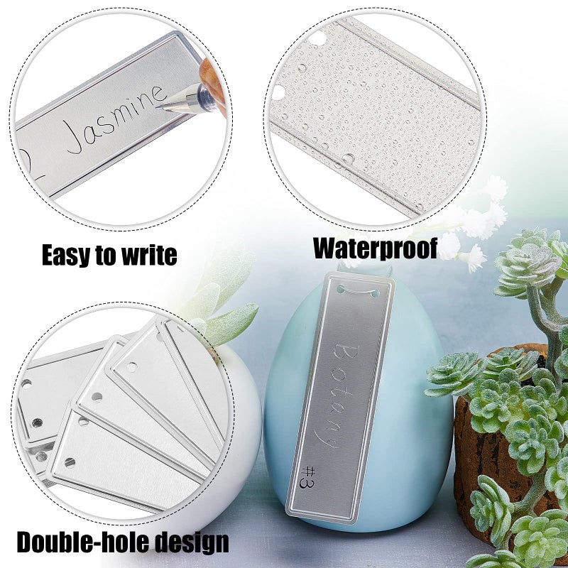 Ripeng 120 Pieces Aluminum Metal Plant Labels Writable Seedling Tree Tags with 6 Inch Wires Waterproof Double Sided Write for Plant Garden Marker Outdoor Identification and Greenhouse - Image 3