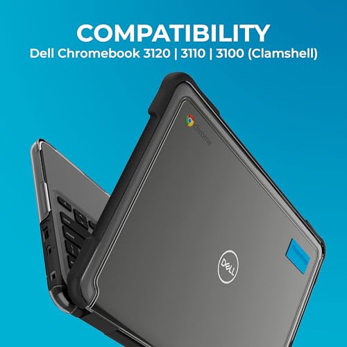 Gumdrop Cases Gumdrop SlimTech Chromebook Case for 11.6 inch Dell Chromebook 3120 | 3110 | 3100 (Clamshell) Protective Sleek Snap On Hard Shell Laptop Cover for Kids Students School Work Office - Black - Image 2
