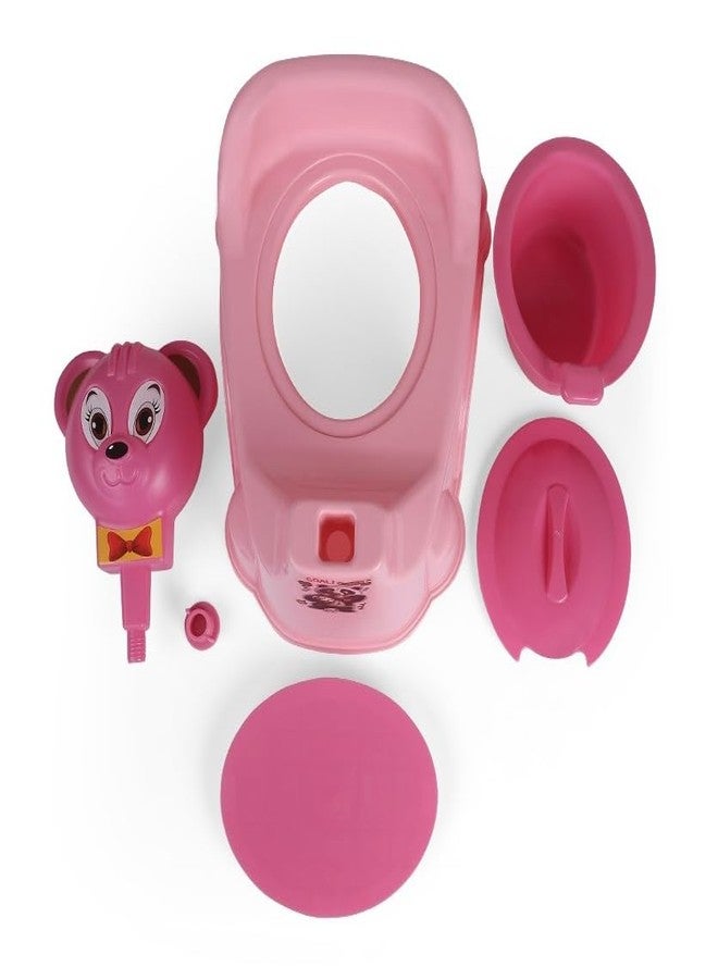 نابيا مقعد تدريب الأطفال على استخدام المرحاض بتصميم وجه قطة من نابيا للأطفال (من 6 إلى 36 شهرًا)، مقعد تدريب الأطفال على استخدام المرحاض مع وعاء قابل للإزالة وغطاء قابل للإغلاق (وردي) - Image 2