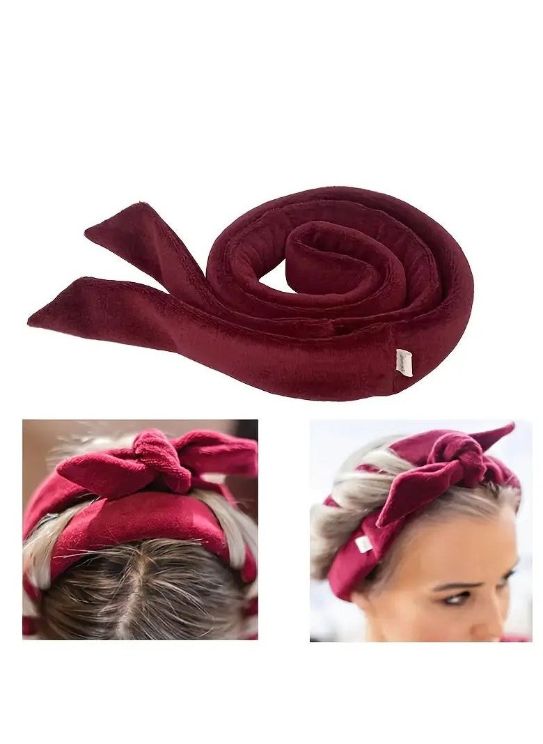 Goolsky Heatless Curling Rod Headband, No Heat Curl Ribbon with Scrunchie, Sleeping Curls Ribbon Hair Rollers, Natural Soft Wave DIY Hair Rollers Styling Tool  - Image 1