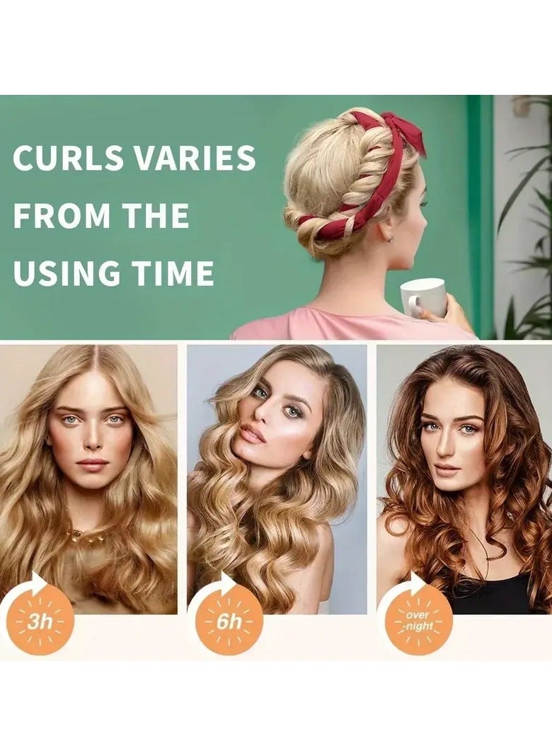 Goolsky Heatless Curling Rod Headband, No Heat Curl Ribbon with Scrunchie, Sleeping Curls Ribbon Hair Rollers, Natural Soft Wave DIY Hair Rollers Styling Tool  - Image 4