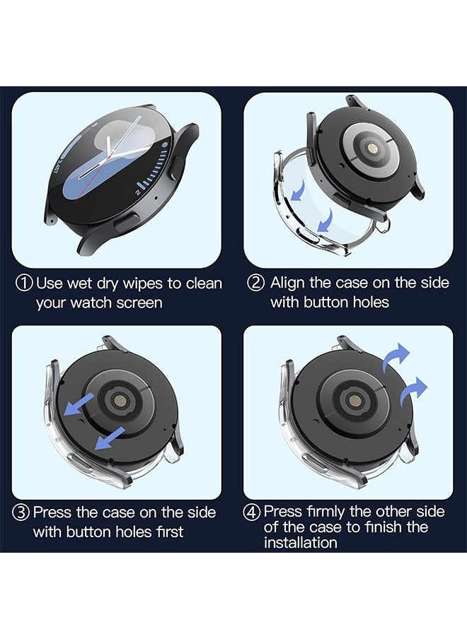 X-level - Screen Protector Case 44mm for Samsung Galaxy Watch 7, 2 in 1 Samsung Galaxy Watch 7 Case with Tempered Glass Hard PC Shockproof Cover，Full Coverage Soft TPU Case Protective Screen Cover - Image 1
