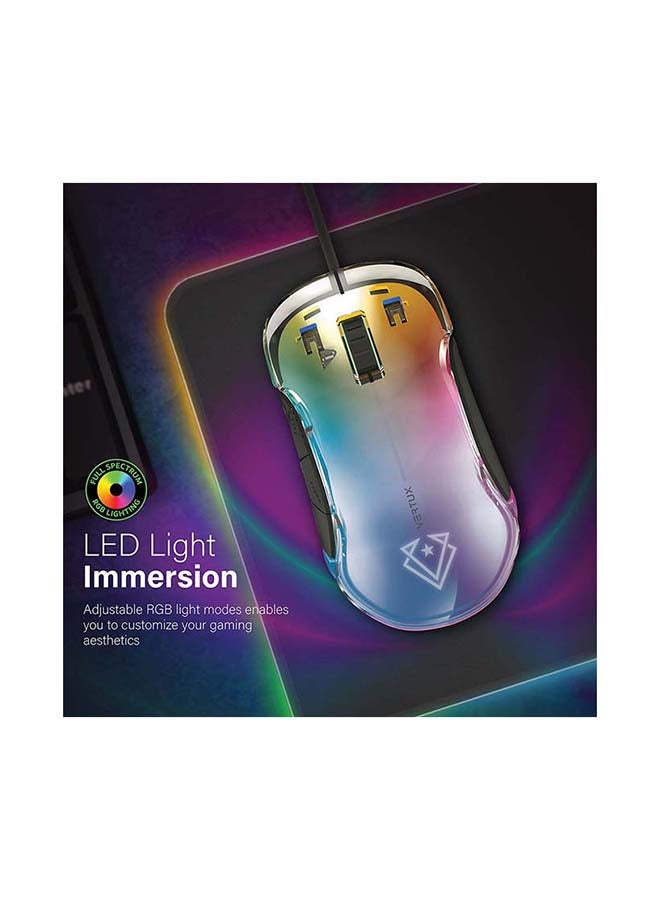 VERTUX Phoenix Mouse With Transparent RGB Design Upto 12000 Black - Image 2