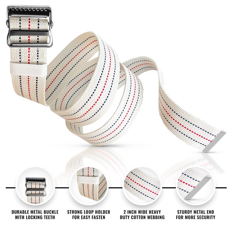 ASA TECHMED Gait Belts for Seniors, Belt to Lift Elderly Standing Assist Aid Quick Release Buckle for Caregivers, Nurses, Home Health Aides, Physical Therapists - 60" Beige - Image 3