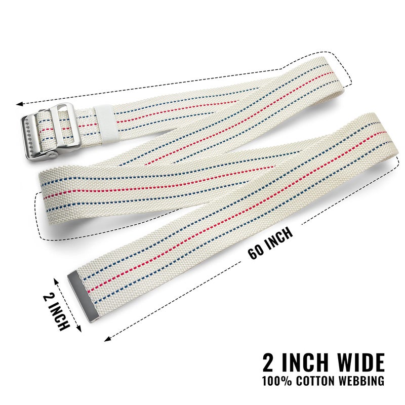 ASA TECHMED Gait Belts for Seniors, Belt to Lift Elderly Standing Assist Aid Quick Release Buckle for Caregivers, Nurses, Home Health Aides, Physical Therapists - 60" Beige - Image 2