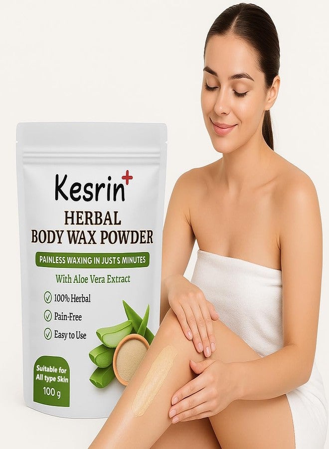 Kesrinplus Herbal Body Wax Powder for Women & Men | Painless Waxing in 5 Minutes | Aloe Vera Extract | Hair Removal Powder for All Skin Types - 100g - Image 1