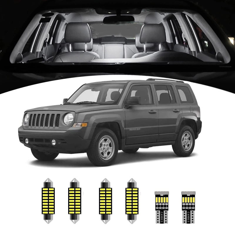AWALITED 6pcs Patriot Interior LED Lights Kit Super Bright LED Map Dome Truck Light Bulbs for 20072017 Jeep Patriot all models