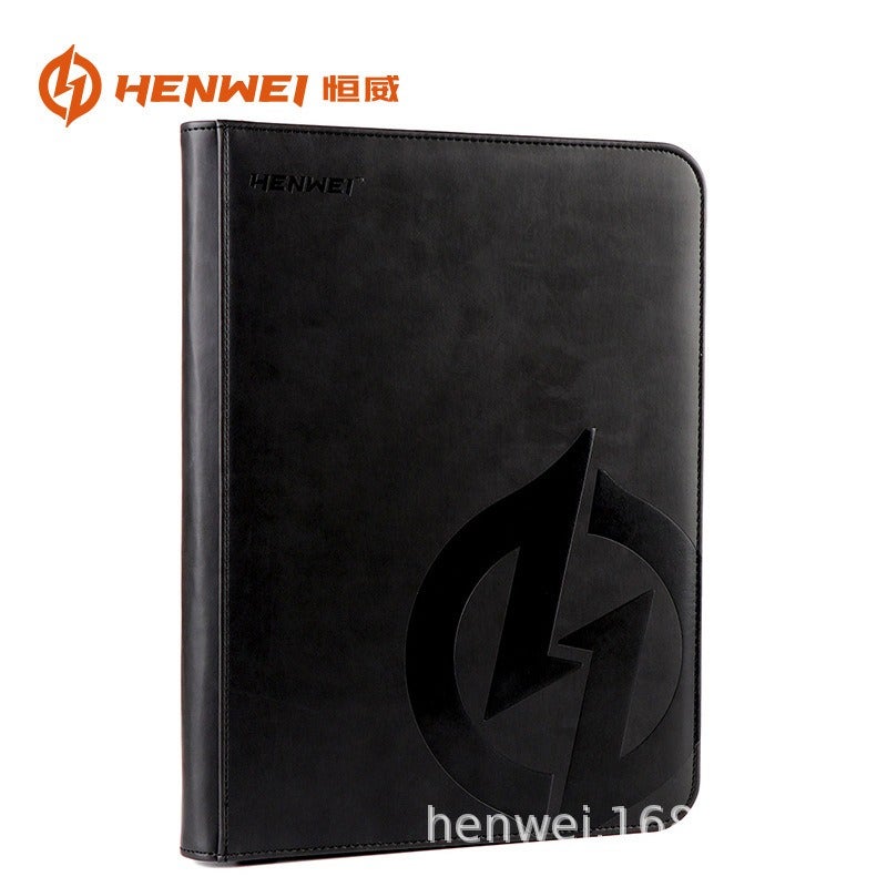 PU Leather 4/9/12 Pocket Trading Card Album Holder, Waterproof Game Card Binder for Football Baseball Cards, Zipper Card Case