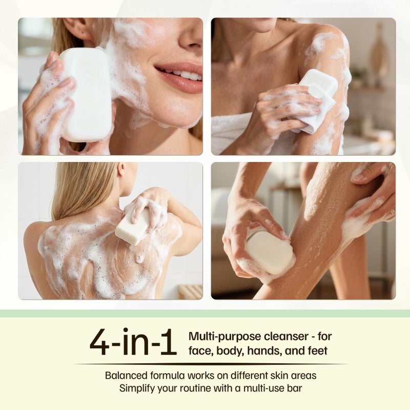 Morovan Goat Milk Soap Body Cleanser: Gently Cleansing & Moisturizing for All Skin Types 3 Bars 10.5oz Goat Soap Gentle Formula for Dry Skin, Eczema & Sensitive Skin Men & Women Daily Use - Image 3