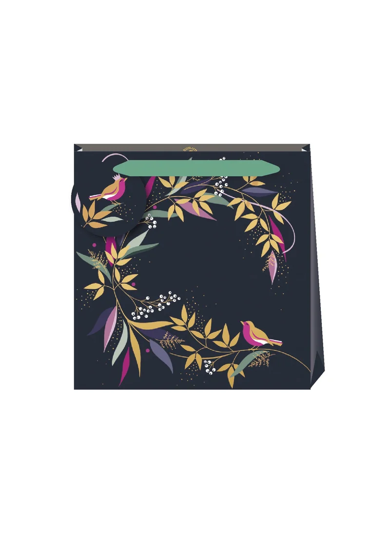 Sara Miller Mistletoe And Wine Navy Medium Bag