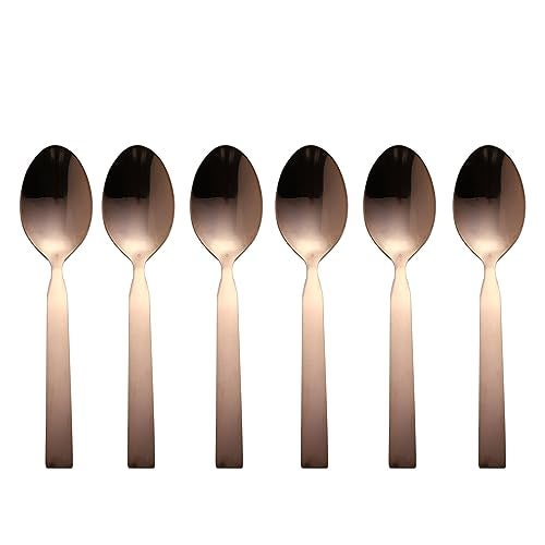 FnS Allie Stainless Steel Rose Gold Teaspoon Set of 6 for Tea, Coffee,Sugar and Spices - Image 4