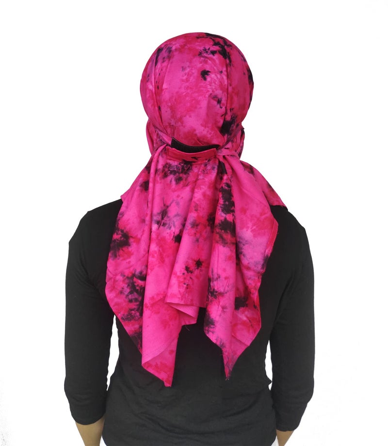 Switchon Rayon Mill Tie Dye Innovative Female Scarf For Women With Closer 4 Inch Hook And Loop Tape Size Adjustable (Pink_Rani) - Image 3