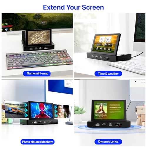 KOGODA 5-inch Mini Monitor Small Monitor for Raspberry Pi, Type-C One-Cable Connection&Speakers, IPS Portable Screen for PC Monitoring, Gaming/Streaming/AIDA64 DIY Partner - Image 4