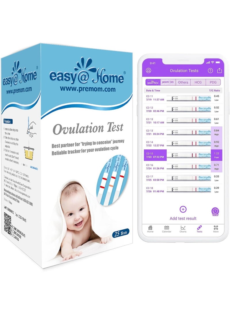 Easy@Home Ovulation Test Strips, 25 Pack Fertility Tests, Ovulation Predictor Kit - Image 4