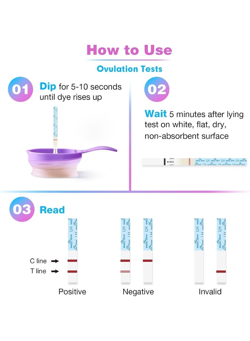 Easy@Home Ovulation Test Strips, 25 Pack Fertility Tests, Ovulation Predictor Kit - Image 3