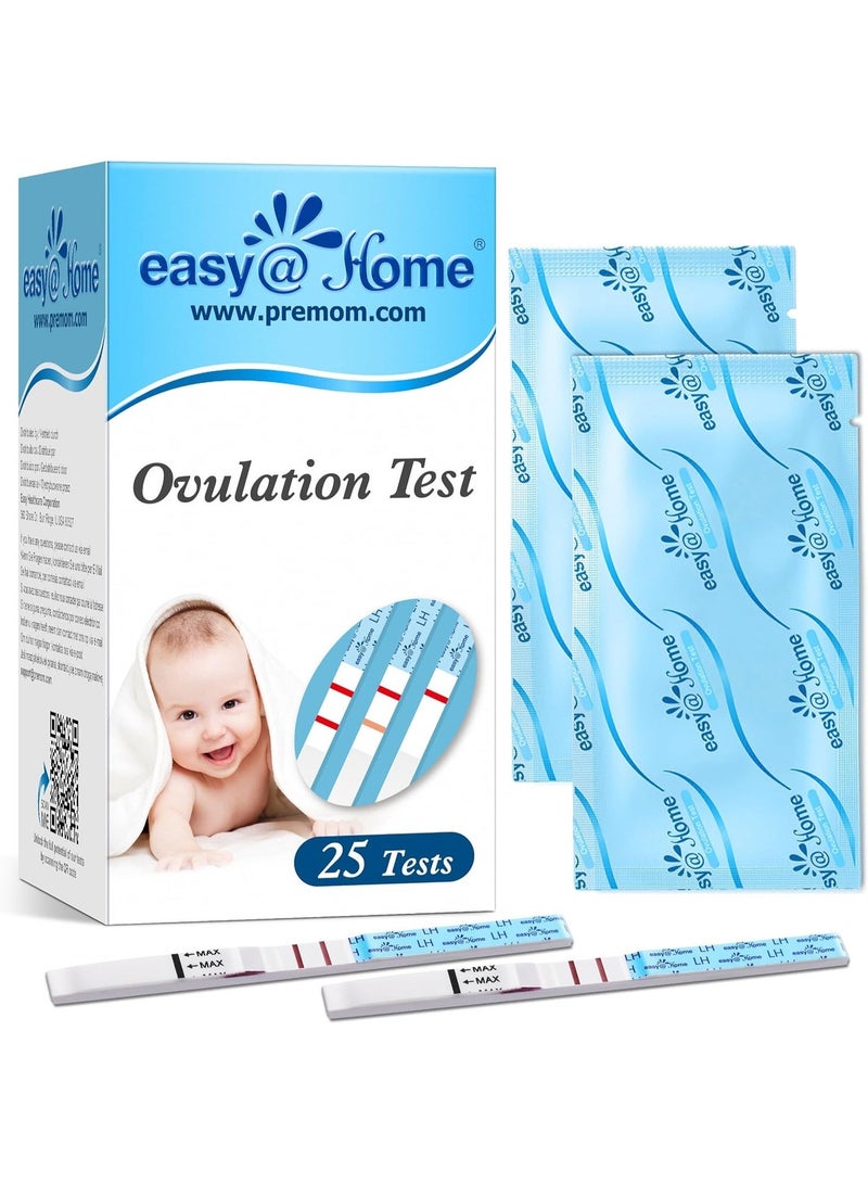 Easy@Home Ovulation Test Strips, 25 Pack Fertility Tests, Ovulation Predictor Kit - Image 1